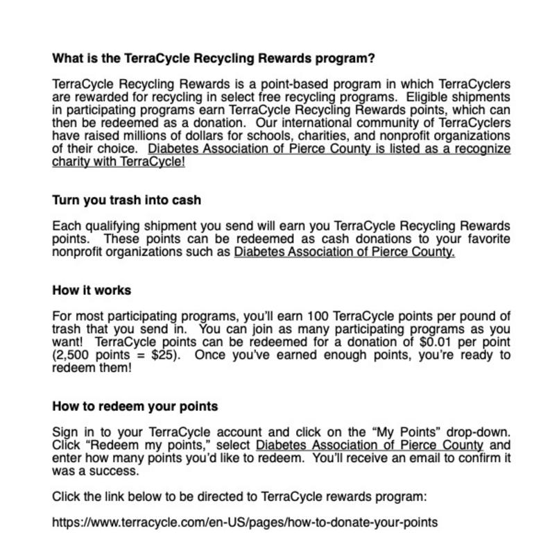 Redeem TerraCycle points for donations