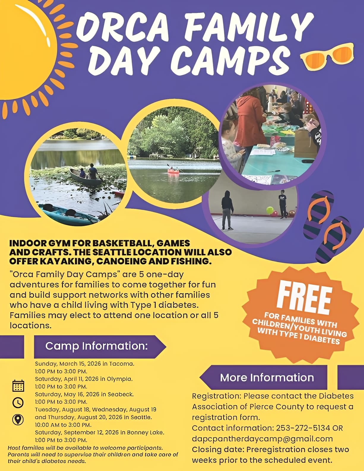 Diabetes support family camp information