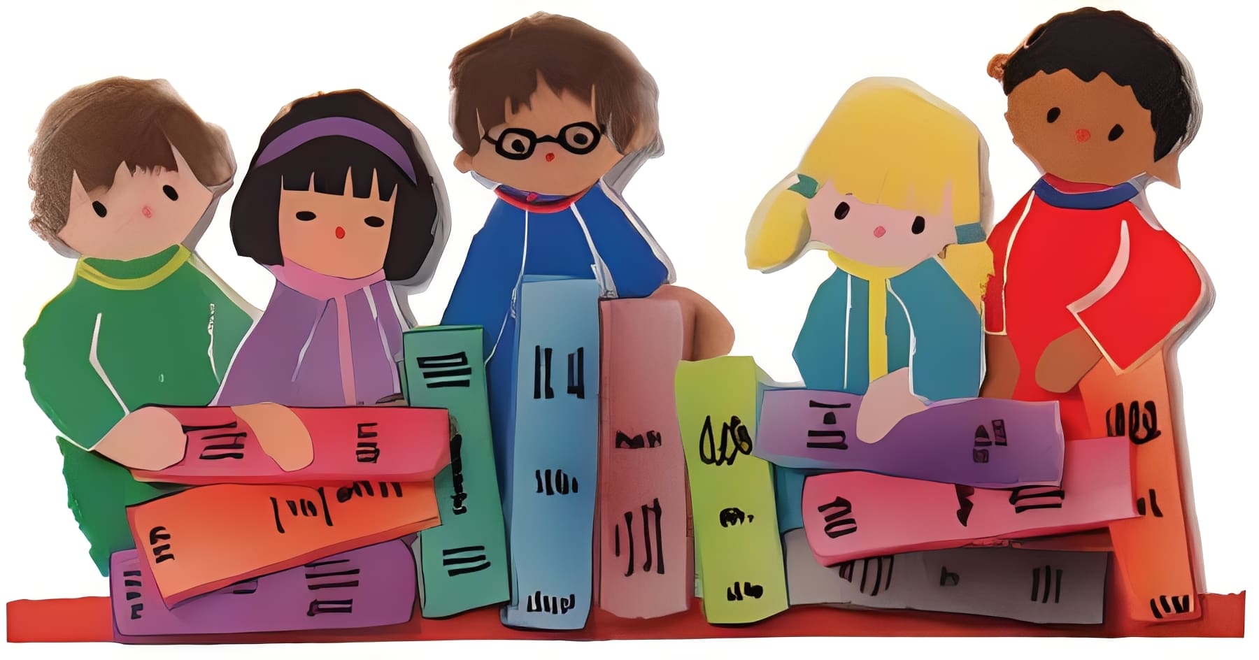 Kids reading together